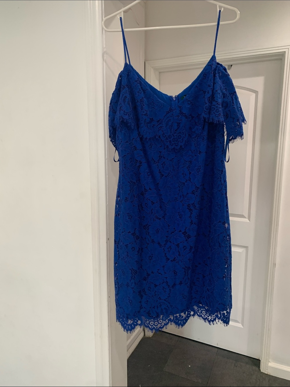 Ralph Lauren Cobalt Lace Spaghetti-Strap Dress